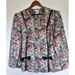 CB Blazer Womens 20W Plus Floral Flower Romantic Feminine Cottagecore Prairie